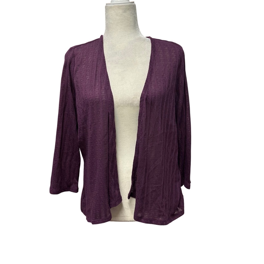 Womens XLP Tunic Lightweight Cardigan  Open Front Knit 3/4 Sleeve Costal Grandma